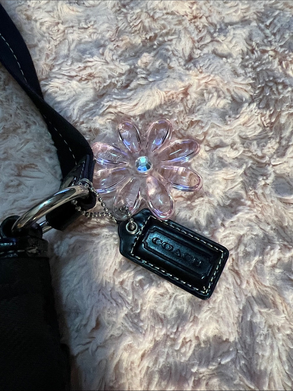 Coach Black Signature Crossbody Shoulder Bag with Floral Charm - Picture 11 of 11
